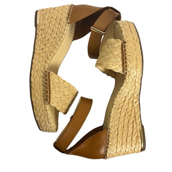 Franco Sarto  Clemens Raffia Espadrille Wedge Sandal in Natural Size 9.5 - Picture 3 of 12